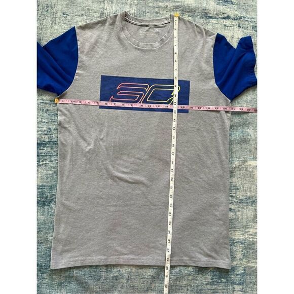 Under Armour Gray Blue Loose Fit Stephen Curry Short Sleeve Tee Men's Medium - Picture 5 of 5